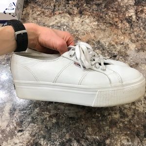 superga white platform